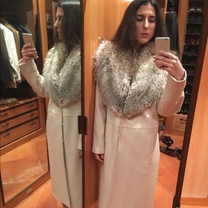 Couture French Powder Pink Coat with Fox Collar